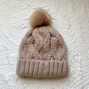 H&M pink knit pom Beanie